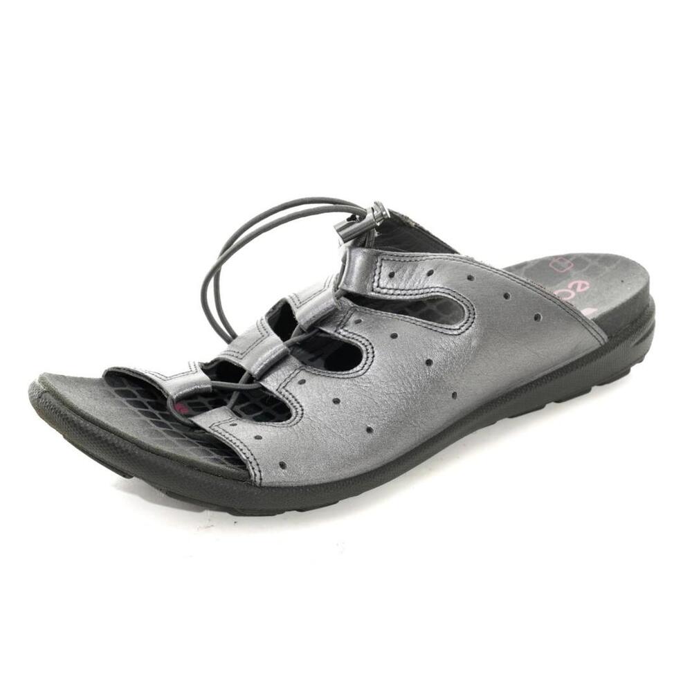 Ecco Jab Toggle Metallic Leather Slingback Sandals Women's Sz EU 42 / US 11-11.5
